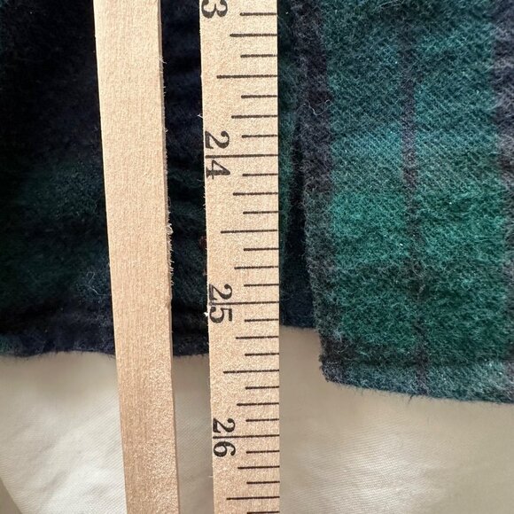 L.L. Bean Men's Plaid Flannel Button Down Shirt Shacket Green Navy Size Large - Picture 5 of 8